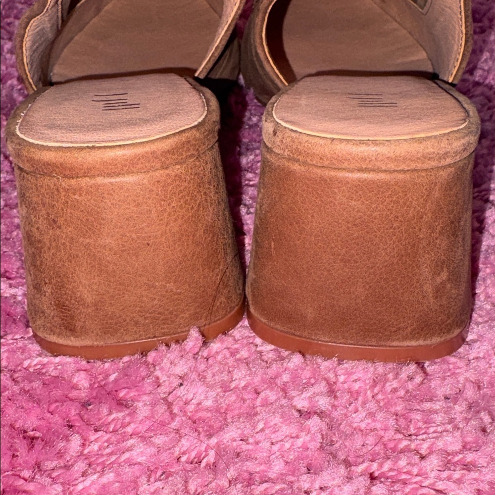 J. Jill Siri Suede Leather Slingback Heels Cognac Brown Size 10 - Picture 8 of 9